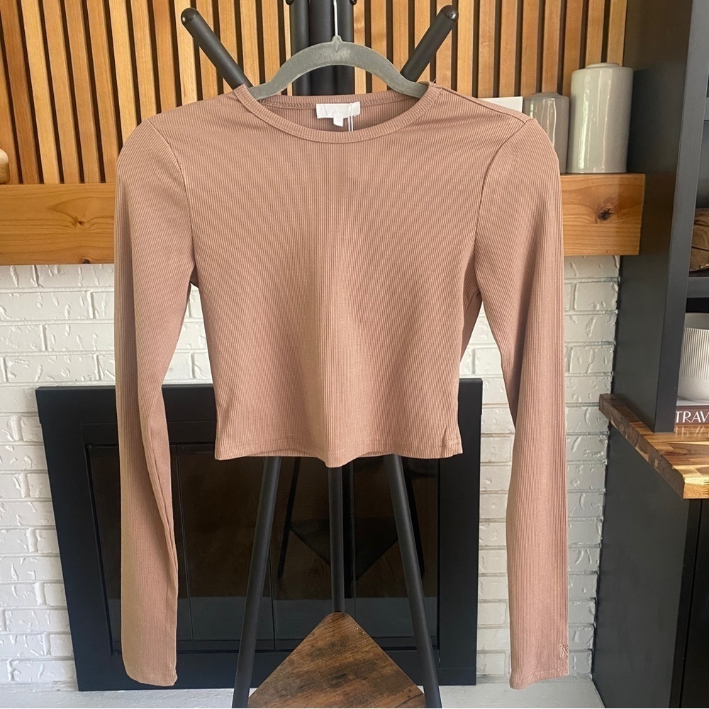 NWT Meshki Long Sleeve Rib Crop - Womens S